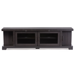 Baxton Studio Viveka 70-Inch Dark Brown Wood TV Cabinet with 2 Glass Doors and 2 Doors